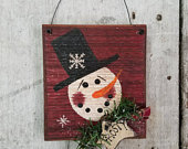 170x135 Items Similar To Primitive Snowman On Barn Board, Snowman, Painted - Primitive Snowman Painting