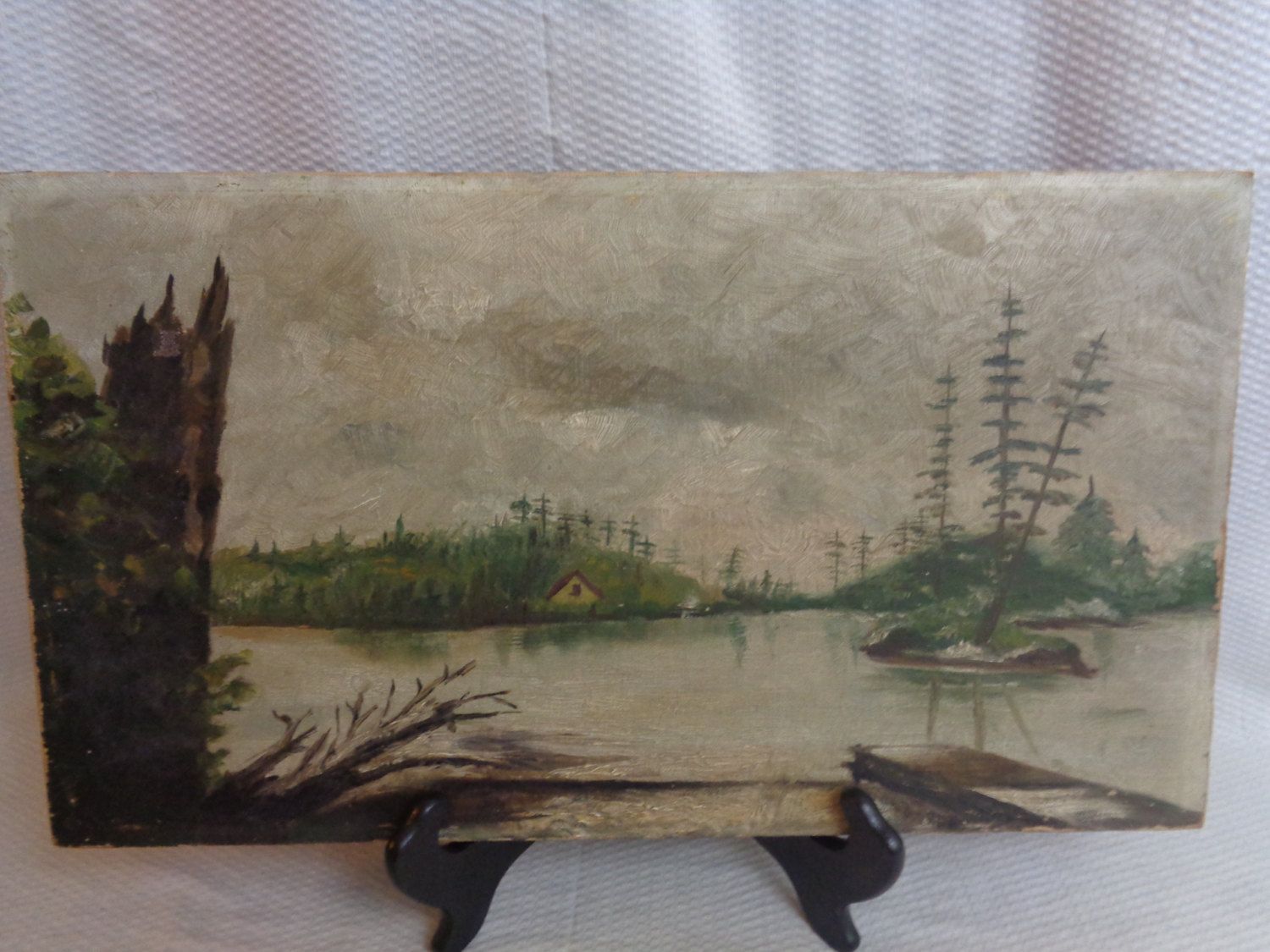 1500x1125 Rustic Oil Painting, Primitive Style Oil On Canvas By - Primitive Style Painting