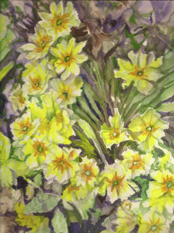 675x900 Primrose Painting By Judith Maculan - Primrose Painting