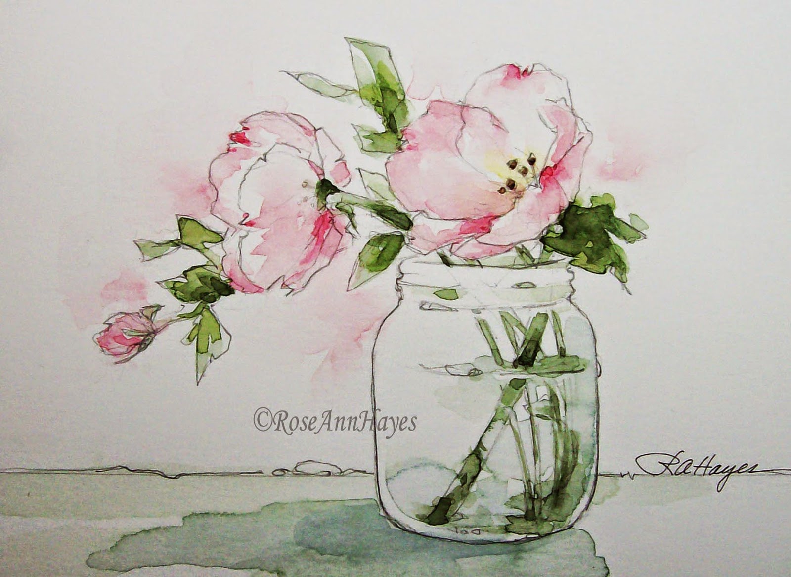 1600x1166 Watercolor Paintings By Roseann Hayes Pink Evening Primrose - Primrose Painting
