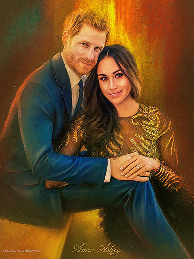 400x533 Prince Harry And Meghan By Artistamroashry - Prince Harry Painting