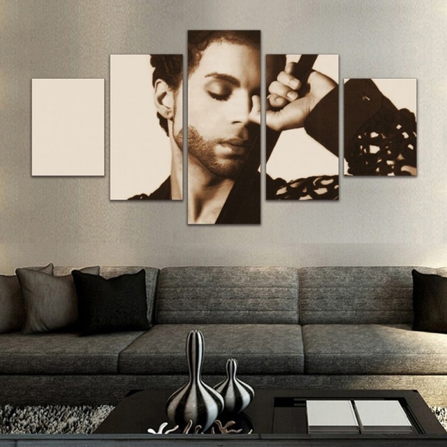 640x640 5 Panels Musician Prince Rogers Nelson Canvas Paintings Home Decor - Prince Musician Painting