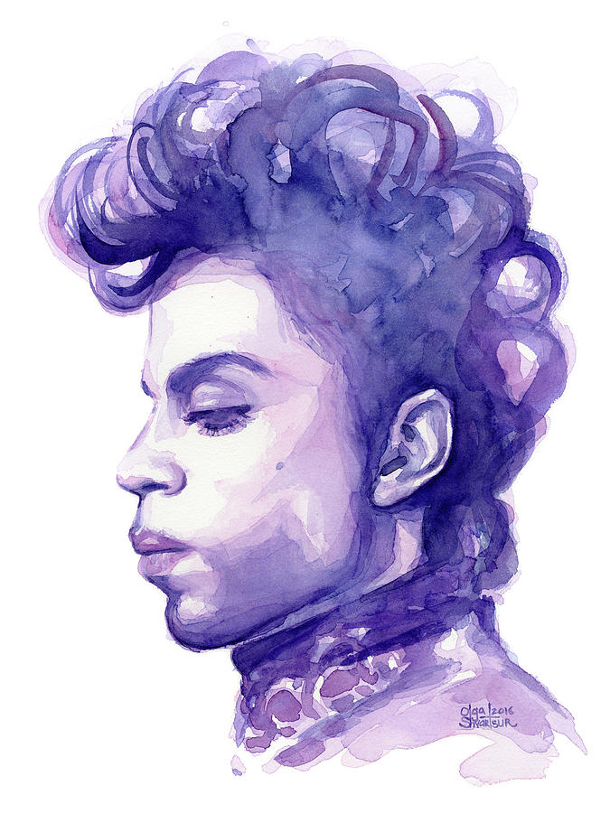 675x900 Prince Musician Watercolor Portrait Painting By Olga Shvartsur - Prince Musician Painting