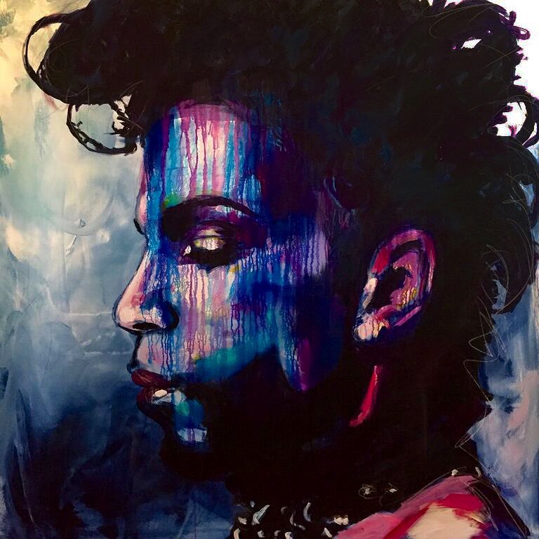 768x768 Purple Rain - Prince Painting