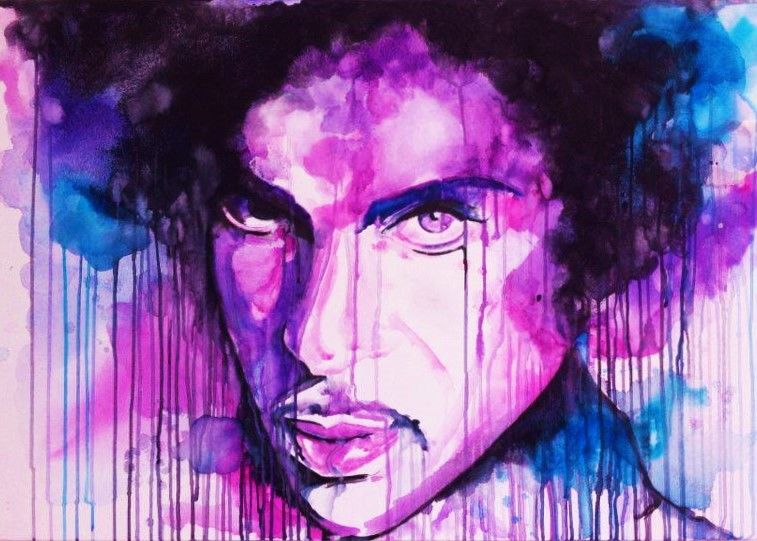 757x541 Want Me From My Head 2 My Feet, Prince (Federica Masini) - Prince Purple Rain Painting
