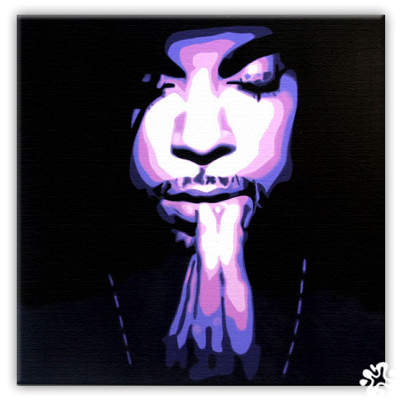 587x588 Prince Purple Rain Tribute Canvas - Prince Purple Rain Painting