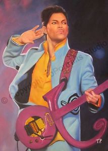 214x300 Prince With Guitar - Prince Singer Painting