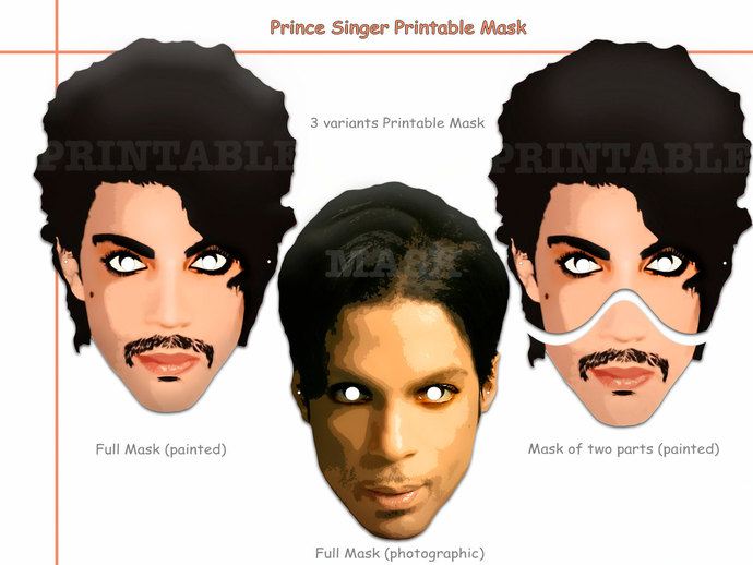 690x518 Unique Prince Singer Printable Mask, By Holidaypartystar On Zibbet - Prince Singer Painting