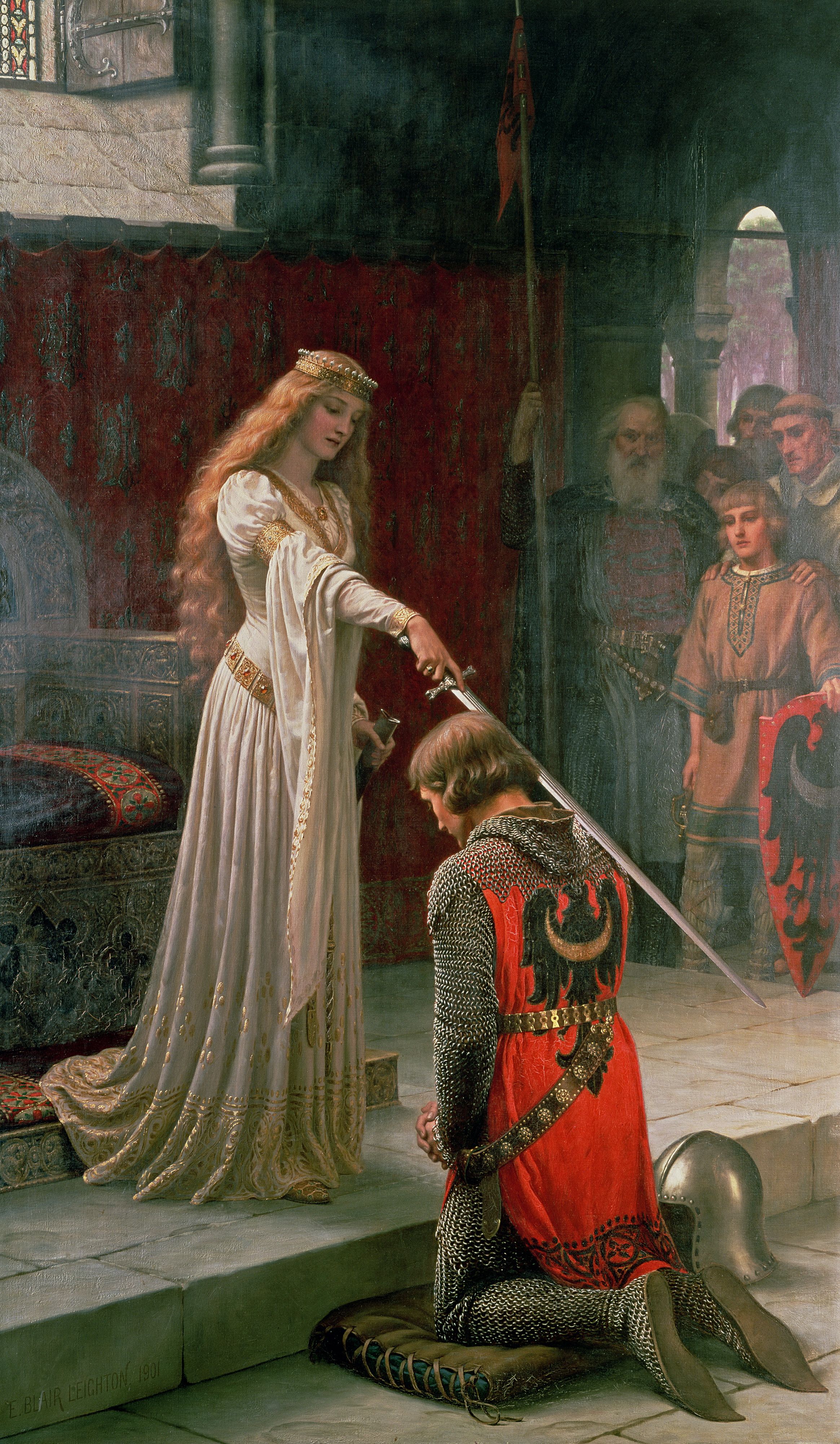 2329x4000 The Accolade (Painting) - Princess And Knight Painting