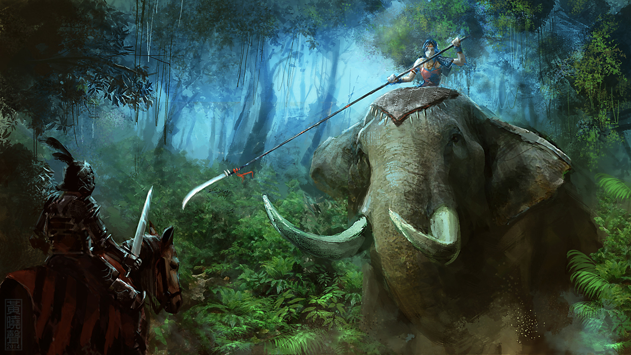 1280x720 Digital Painting Tutorial Elephant Rider Knight - Princess And Knight Painting