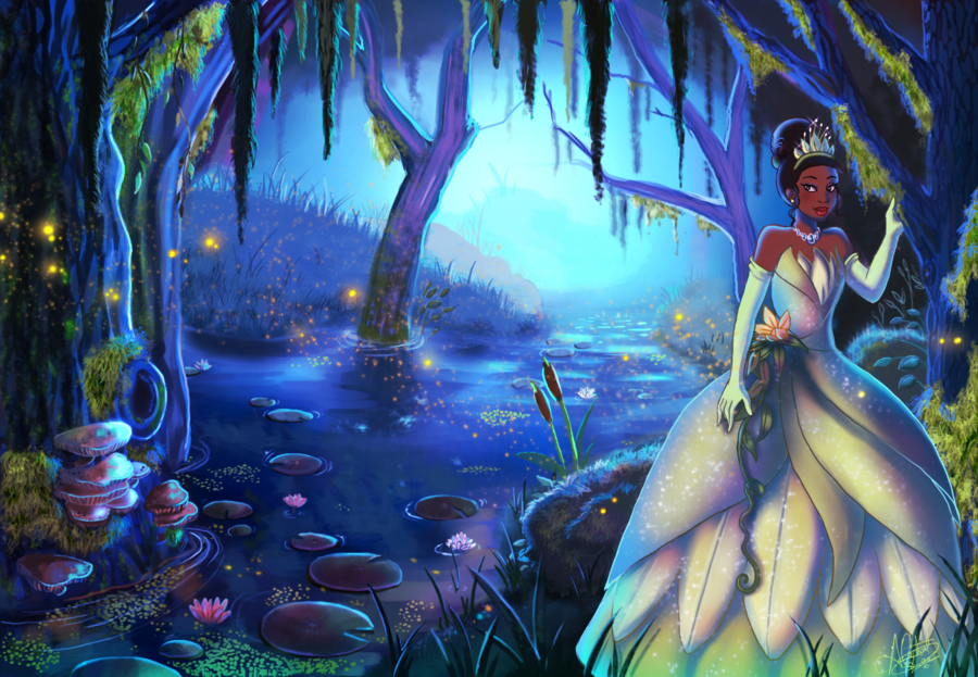 900x623 Princess Tiana By Silvercresent11 - Princess And The Frog Painting.