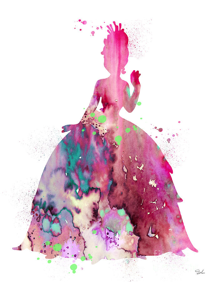 675x900 The Princess And The Frog Painting By Watercolor Girl - Princess And The Frog Painting