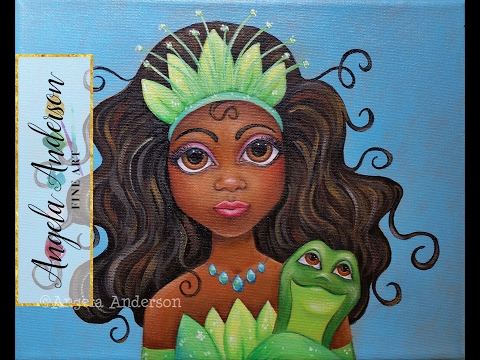 480x360 Tiana (Princess And The Frog) Acrylic Painting Big Eye Disney - Princess And The Frog Painting