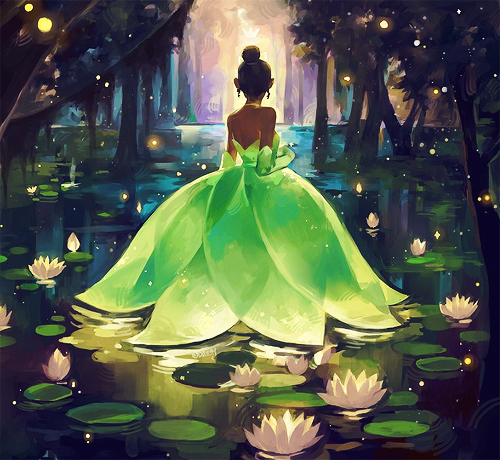 500x460 Mickeyandcompany Princess By Xinwei Huang Disney - Princess And The Frog Painting