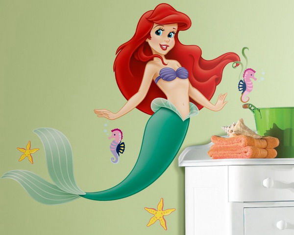 600x481 Princess Bedroom Wall Painting Ariel Princess Bedroom Wall - Princess Ariel Painting
