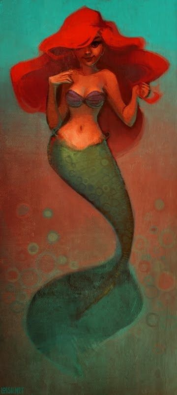 360x803 The Definitive Collection Of Disney Princess Pin Ups - Princess Ariel Painting