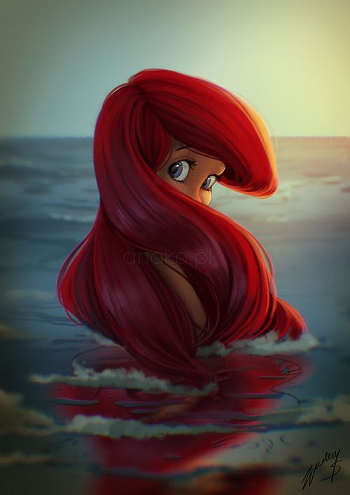 500x707 A Beautiful - Princess Ariel Painting