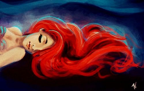500x316 Watercolor Disney Princesses Mermaid Ariel Disney Princess - Princess Ariel Painting