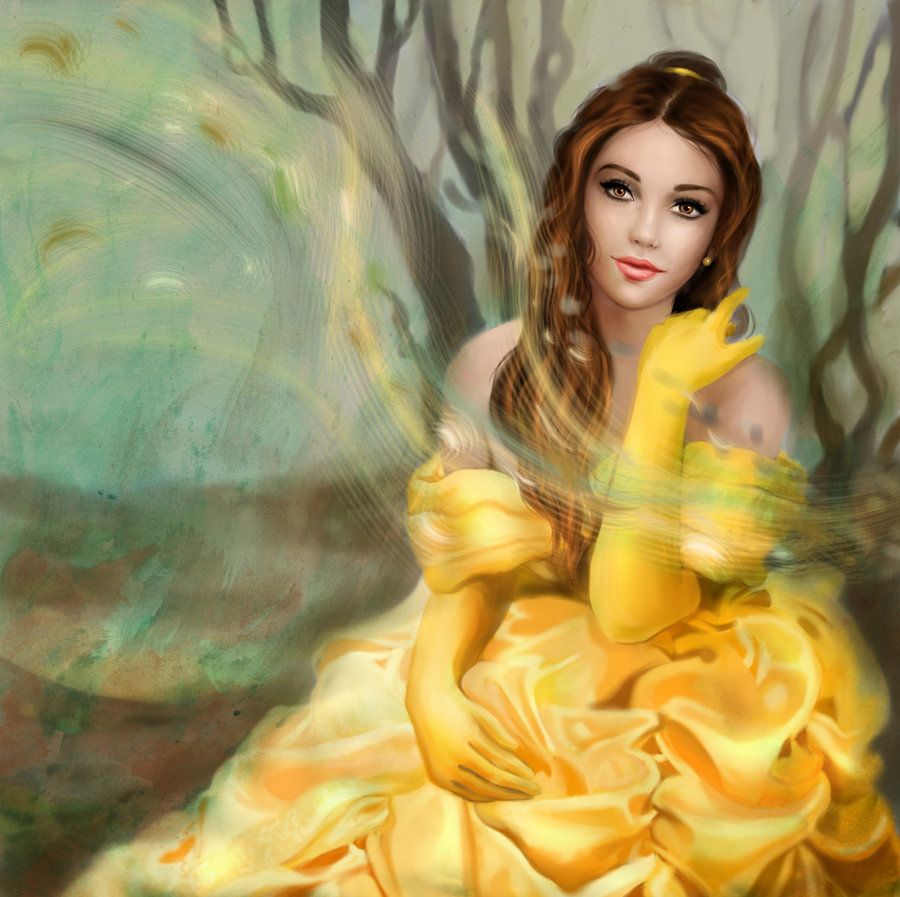 900x897 La Belle Et La Disney En Folie Disney - Princess Belle Painting