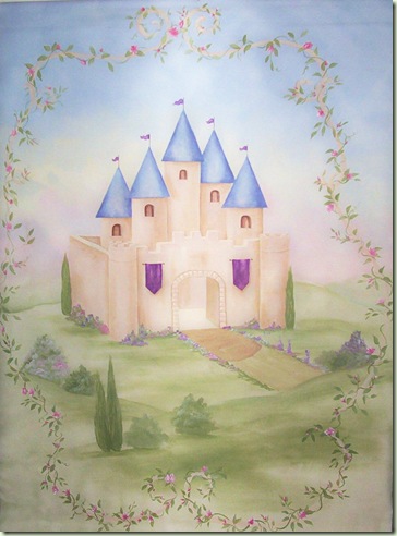 364x492 Princess Castle Painting On Hanging Canvas - Princess Castle Painting