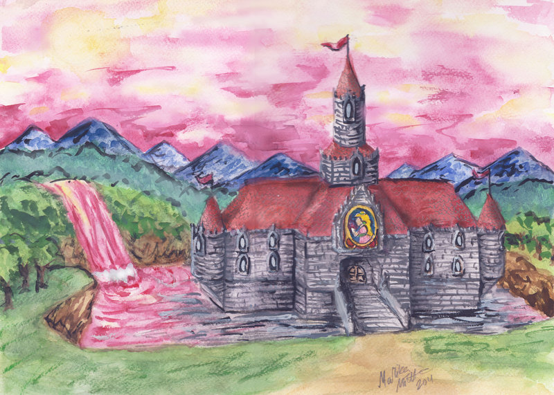 800x571 Princess Peach's Castle By Mobicca - Princess Castle Painting