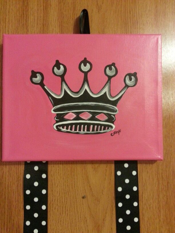 612x816 Princess Crown Hairbow Holder. Canvas Painted The Ez Easel - Princess Crown Painting