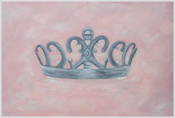 570x384 Princess Crown Painting For Baby Girl Room By Ashlynroseshop - Princess Crown Painting