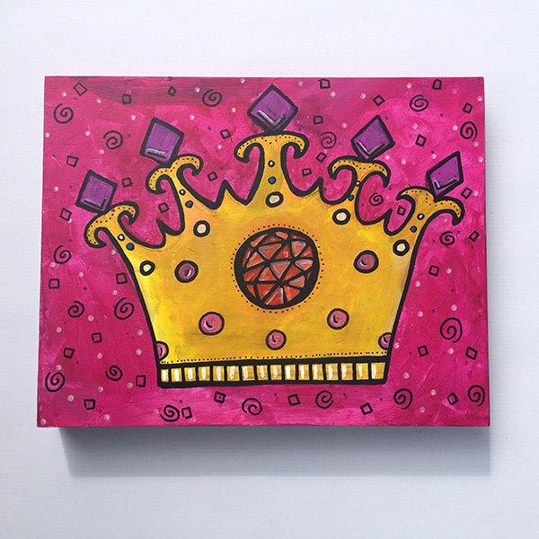 600x600 Queen Or Princess Crown Painting - Princess Crown Painting