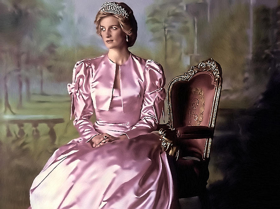 900x674 Princess Diana Painting By Alex Zolotar - Princess Diana Painting