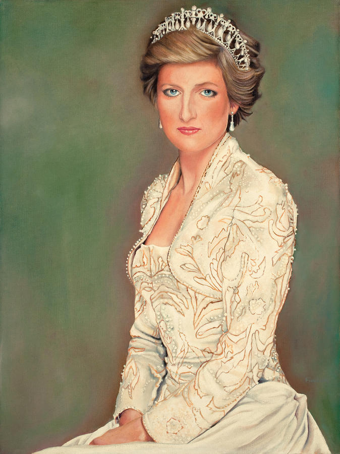 674x900 Princess Diana Painting By Douglas Fincham - Princess Diana Painting