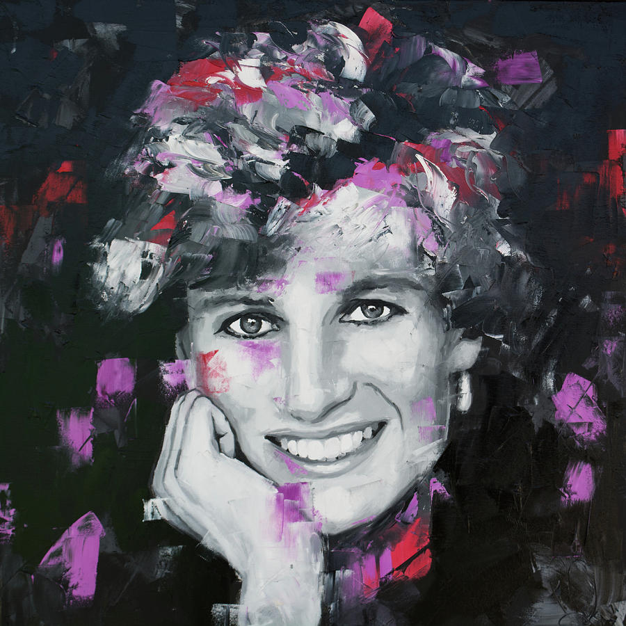 900x900 Princess Diana Painting By Richard Day - Princess Diana Painting