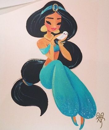 353x421 Pin By Pamela Innis On All Things Disney Beast - Princess Jasmine Painting