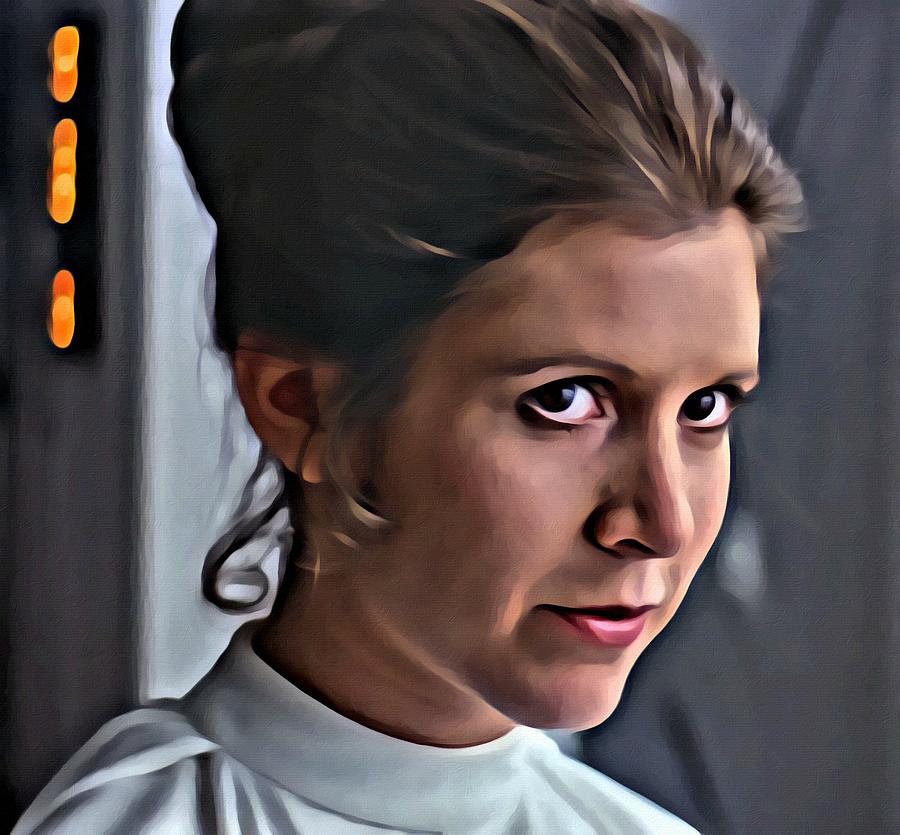 900x835 Princess Leia Painting By Florian Rodarte - Princess Leia Painting