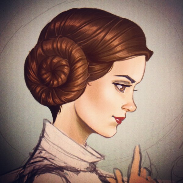 600x600 Princess Leia Wip By Chrissiezullo - Princess Leia Painting