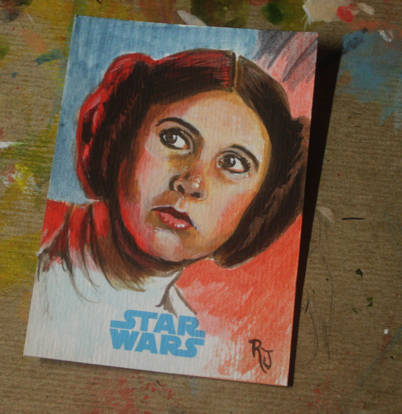827x850 Princess Leia Amp Obi Wan Kenobi Star Wars Sketch Card The Art - Princess Leia Painting