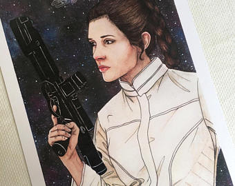 340x270 Princess Leia Print Etsy - Princess Leia Painting
