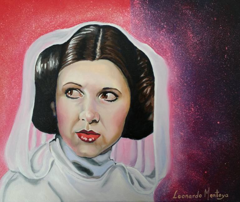 770x646 Saatchi Art Carrie Fisher Princess Leia 1977 Painting By - Princess Leia Painting