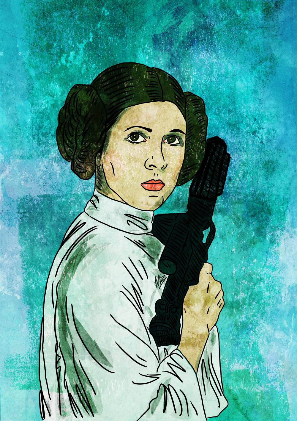 1000x1415 Princess Leia Art Print Mike Brennan Art Amp Design - Princess Leia Painting