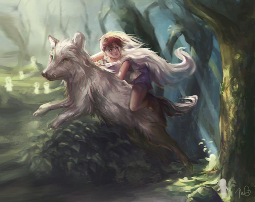897x710 Princess Mononoke By Eirlude - Princess Mononoke Painting