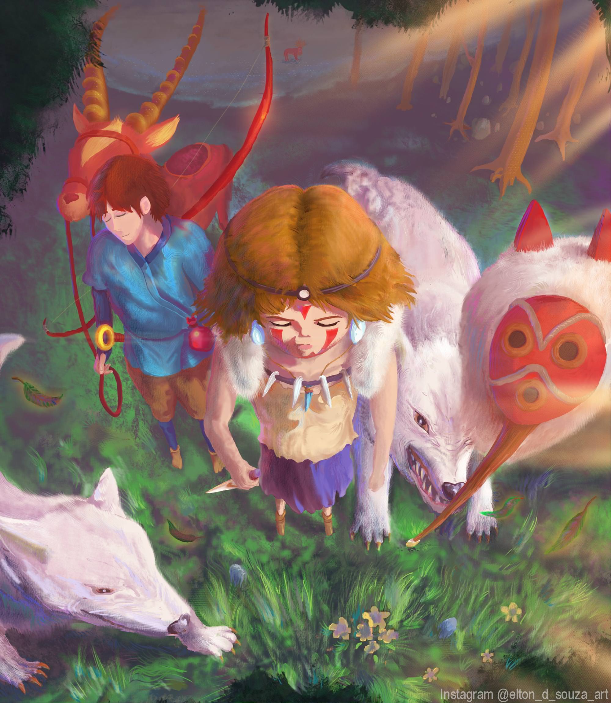 2000x2300 Princess Mononoke Painting By Me - Princess Mononoke Painting