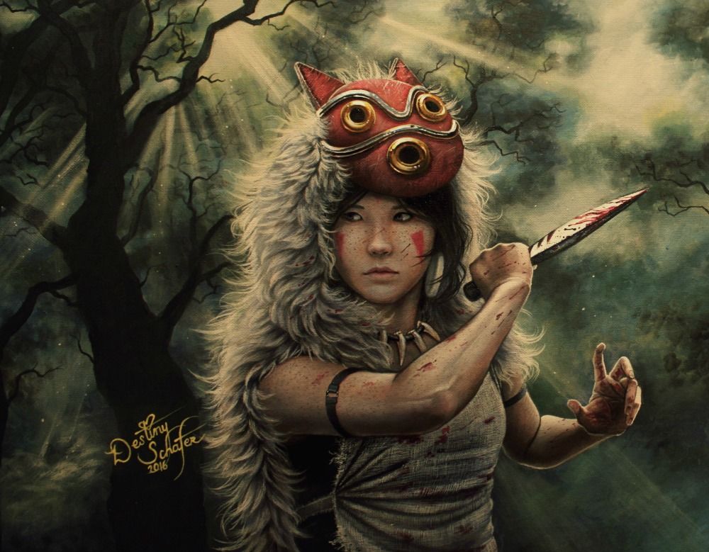 1000x779 Princess Mononoke Painting By Straewefin On Anime - Princess Mononoke Painting