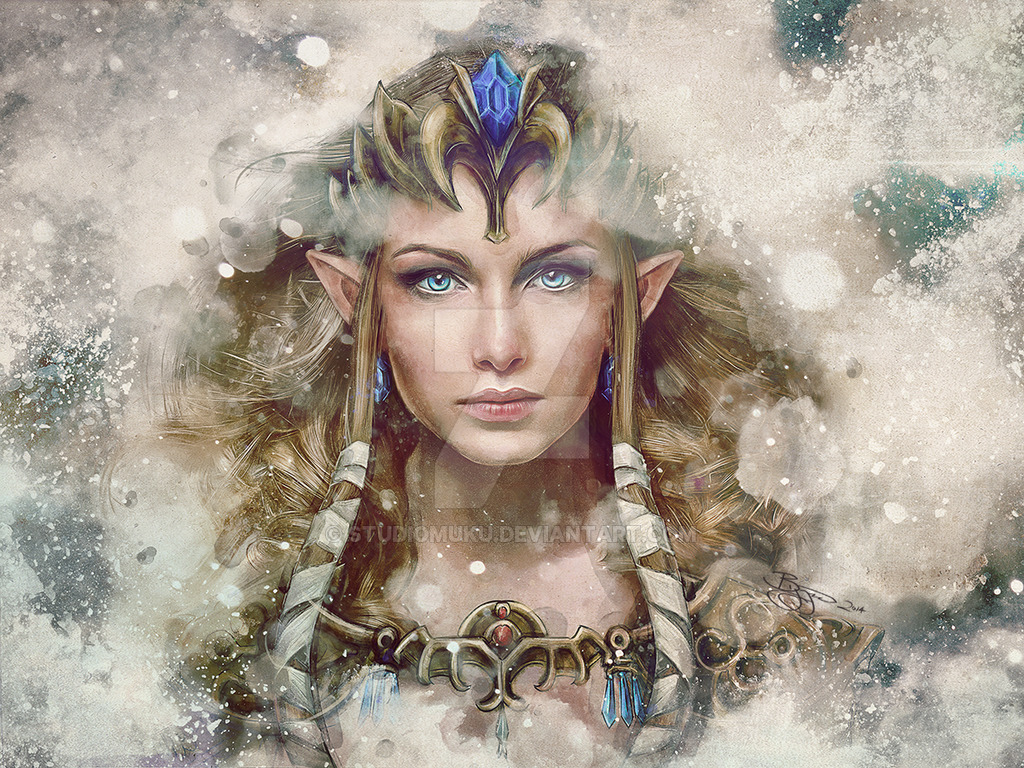 1024x768 Legend Of Zelda Epic Princess Painting By Studiomuku - Princess Painting