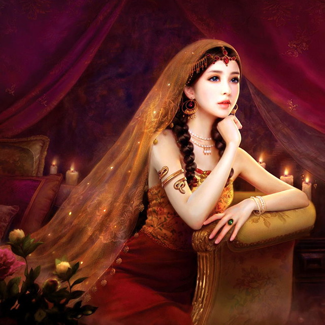 640x640 5d Diy Diamond Painting Cross Stitch Girl Living Room Bedroom - Princess Painting