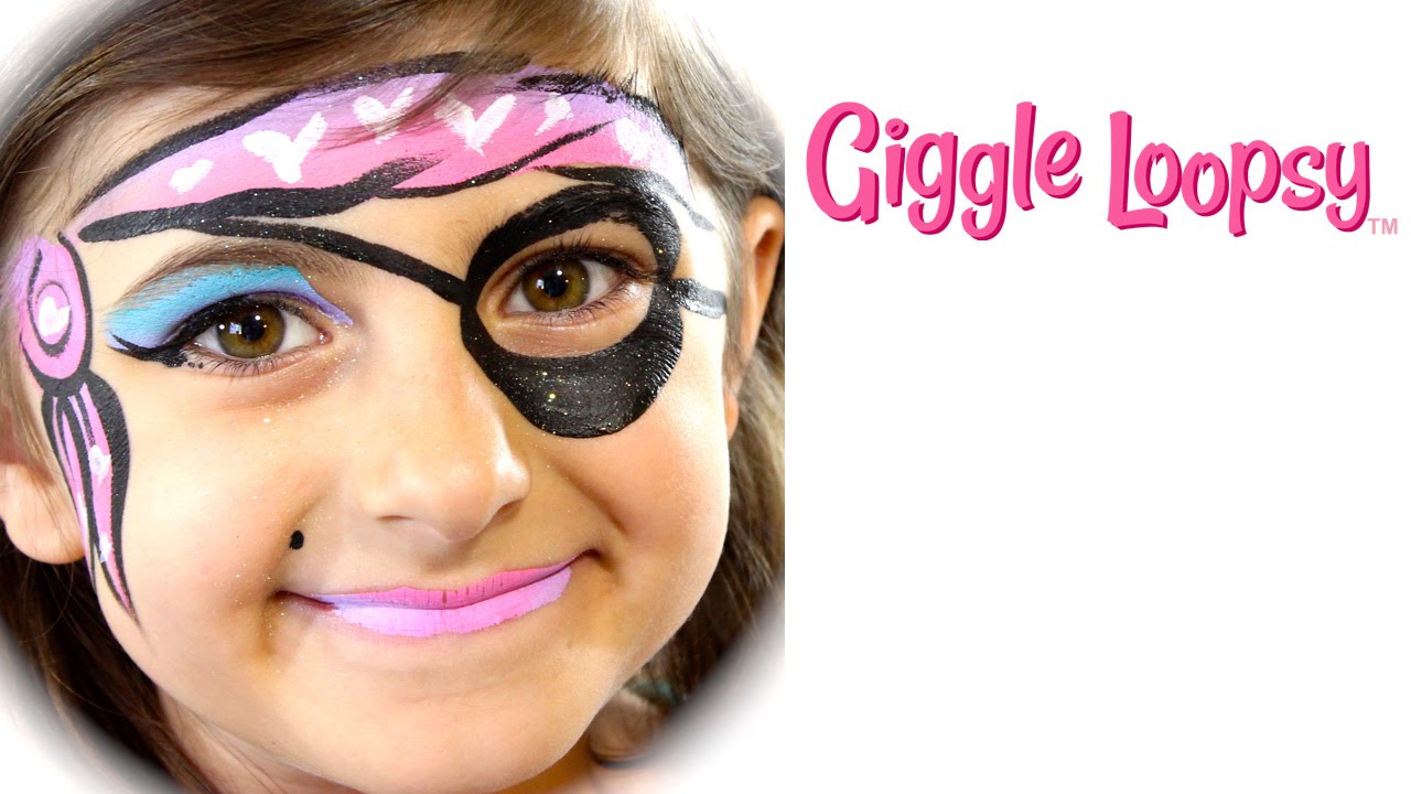 1280x720 One Stroke Girl Pirate Face Paint Tutorial By Giggle Loopsy - Princess Painting For Girls