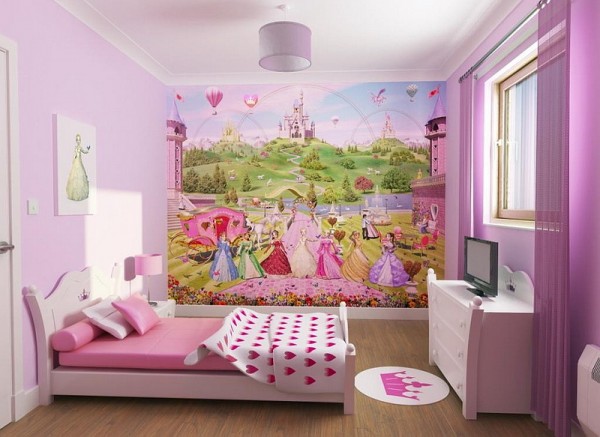 600x437 Paint For Girls Bedroom Princess Bedroom Wall Painting Princess - Princess Painting For Girls