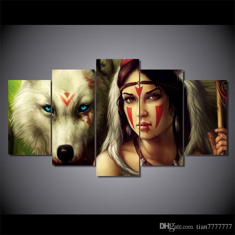 800x800 New Anime Princess Mononoke Canvas Painting No Frame Printed - Princess Painting Online