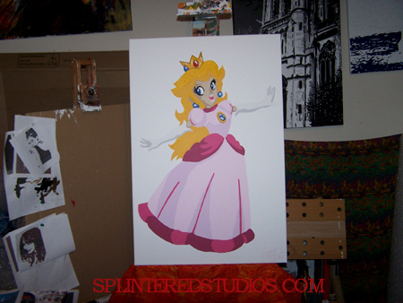 450x338 Princess Peach Painting Splintered Studios - Princess Peach Painting