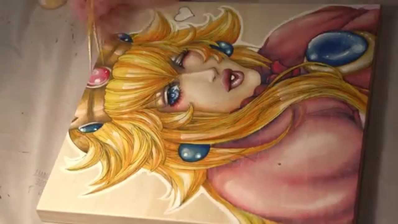1280x720 Princess Peach - Princess Peach Painting