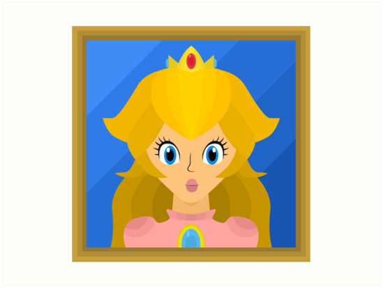 549x413 Princess Peach, A Super Mario 64 Painting Art Prints By - Princess Peach Painting