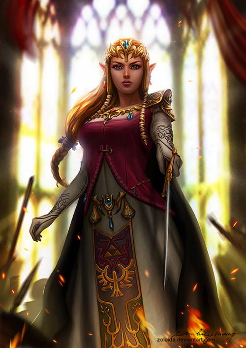500x707 Illustration Art Painting Digital The Legend Of Zelda Twilight - Princess Zelda Painting